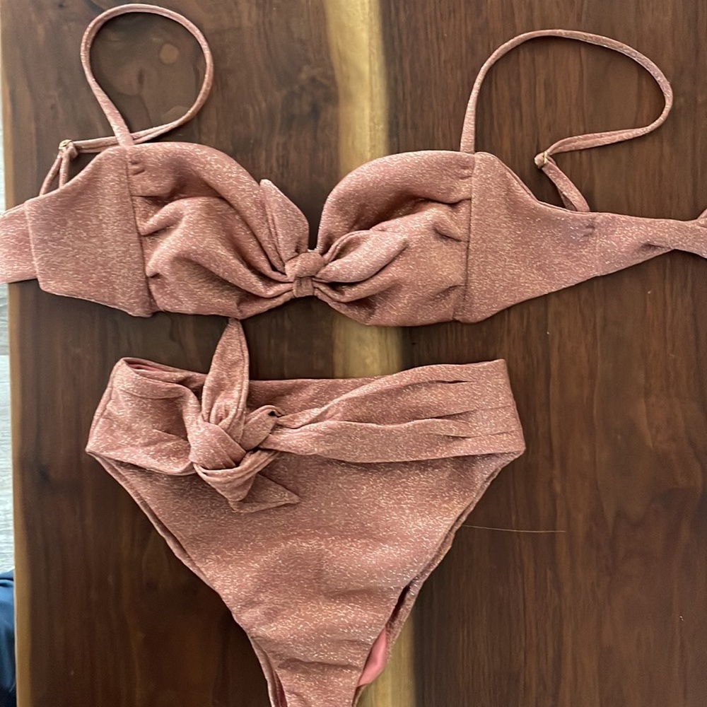 Montce mauve sparkle tie up Paula bikini s/m